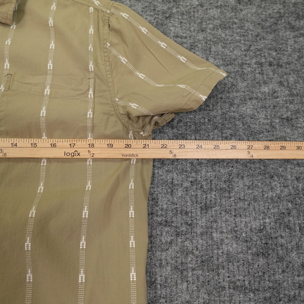 Katin Shirt Mens Medium Green Stripe Button Up Short Sleeve Casual Casual - Picture 7 of 14